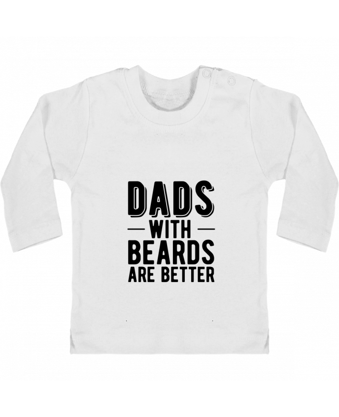 Camiseta Bebé Manga Larga con Botones  Dad beard manches longues du designer Original t-shirt