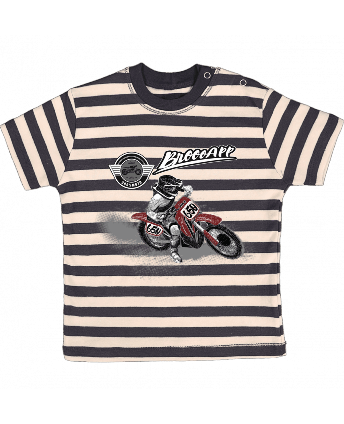 T-shirt baby with stripes Motorcycle drift by Original t-shirt