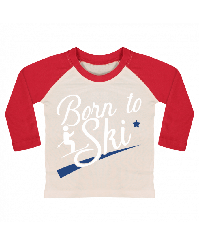 Tee-shirt Bébé Baseball ML Born to ski par Original t-shirt