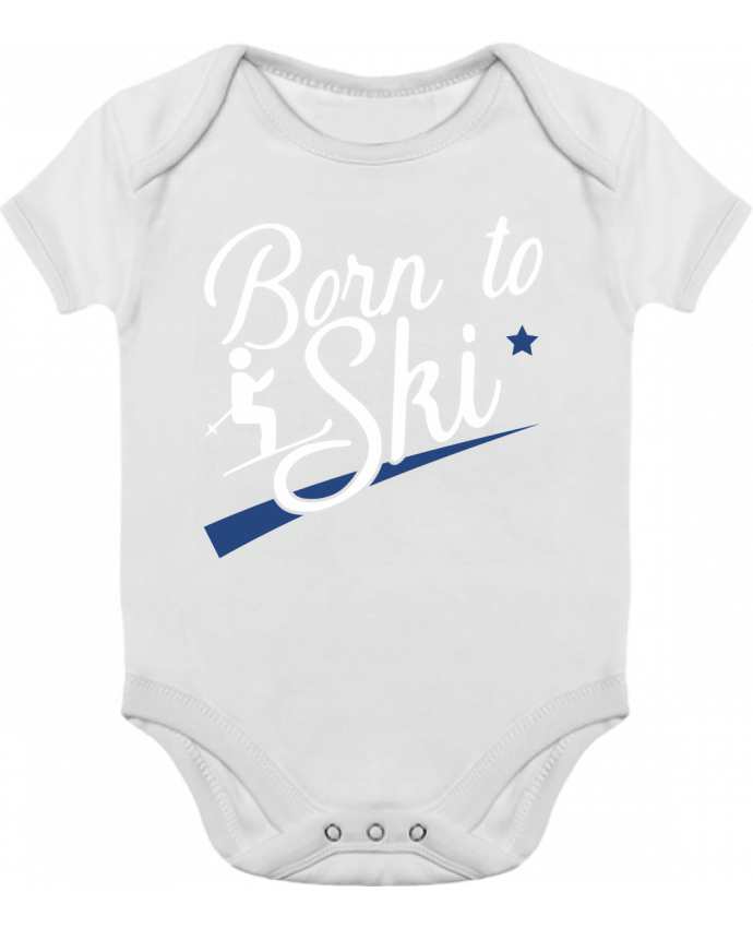 Body bébé manches contrastées Born to ski par Original t-shirt