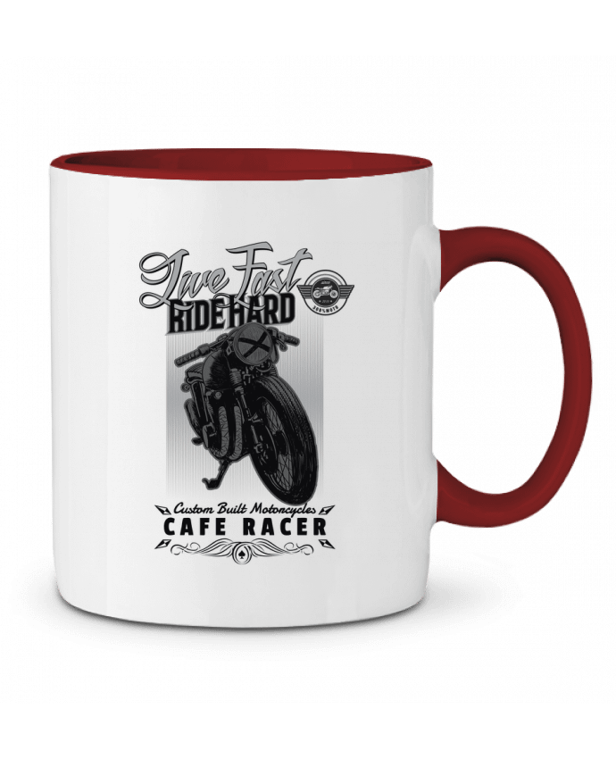 Mug bicolore Ride hard moto design Original t-shirt