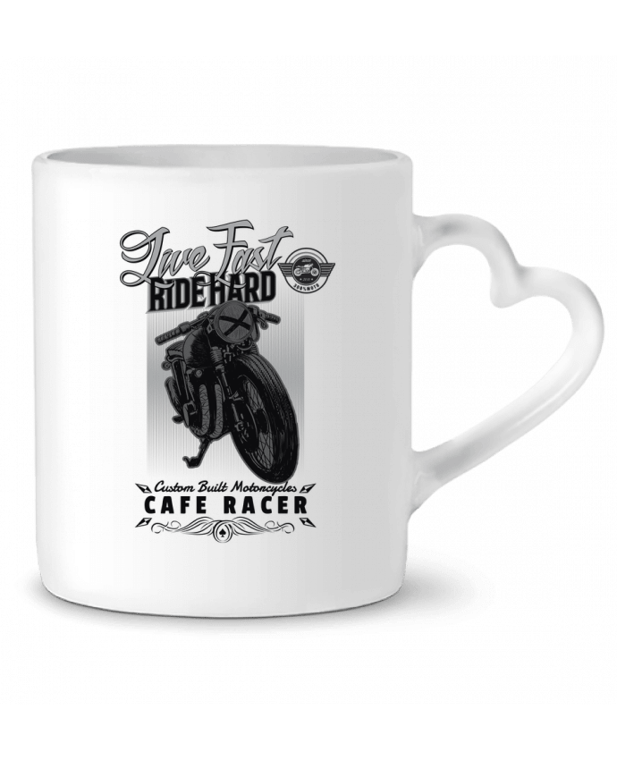 Mug coeur Ride hard moto design par Original t-shirt