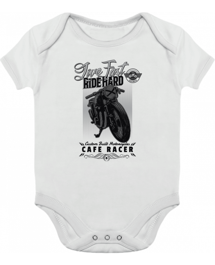 Body bébé manches contrastées Ride hard moto design par Original t-shirt