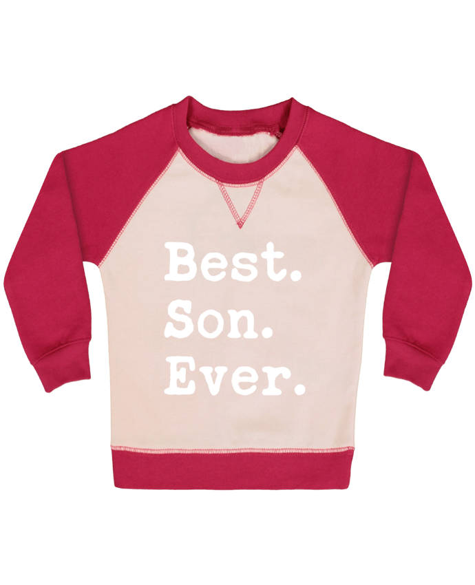 Sweat bébé manches contrastée Best son Ever par Original t-shirt