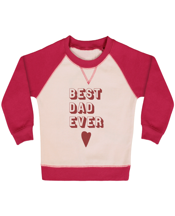 Sweat bébé manches contrastée Best Dad Ever par Original t-shirt