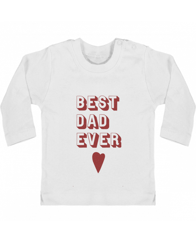 Baby T-shirt with press-studs long sleeve Best Dad Ever manches longues du designer Original t-shirt