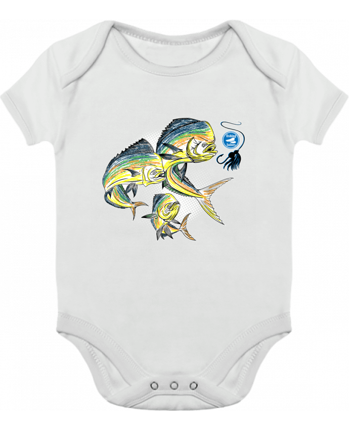 Body bébé manches contrastées Awesome Fish par Original t-shirt