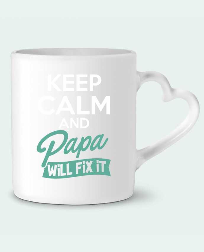 Mug Heart Keep calm Papa by Original t-shirt