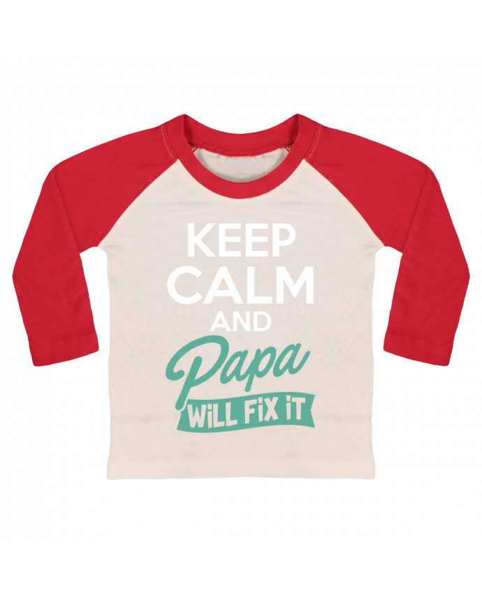 Tee-shirt Bébé Baseball ML Keep calm Papa par Original t-shirt