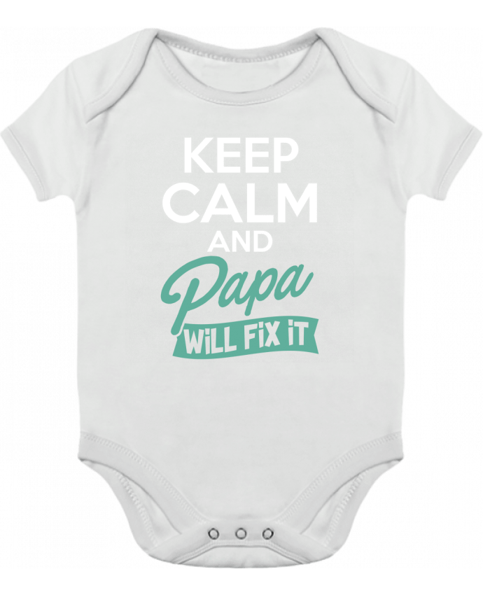 Body bébé manches contrastées Keep calm Papa par Original t-shirt