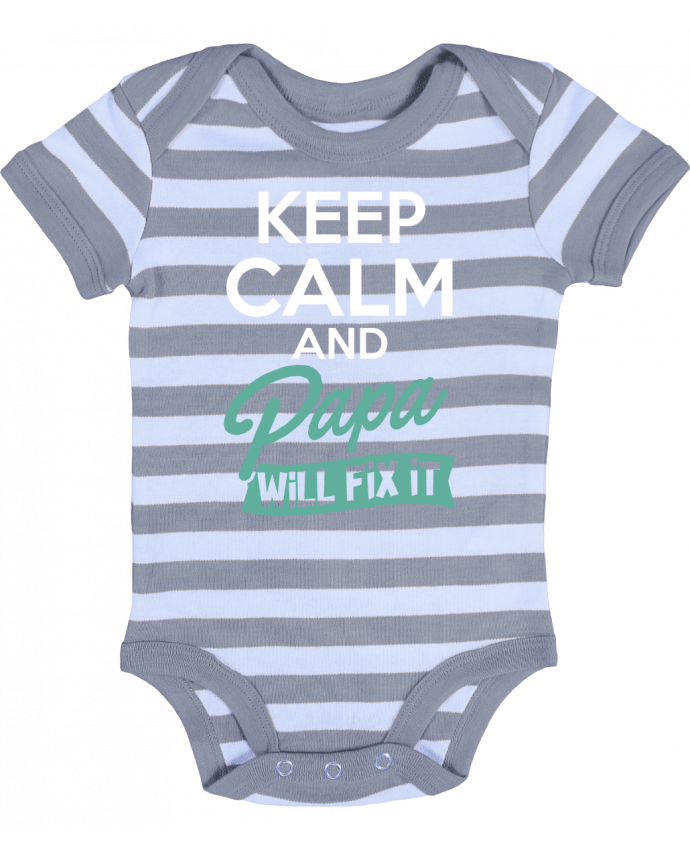 Baby Body striped Keep calm Papa - Original t-shirt