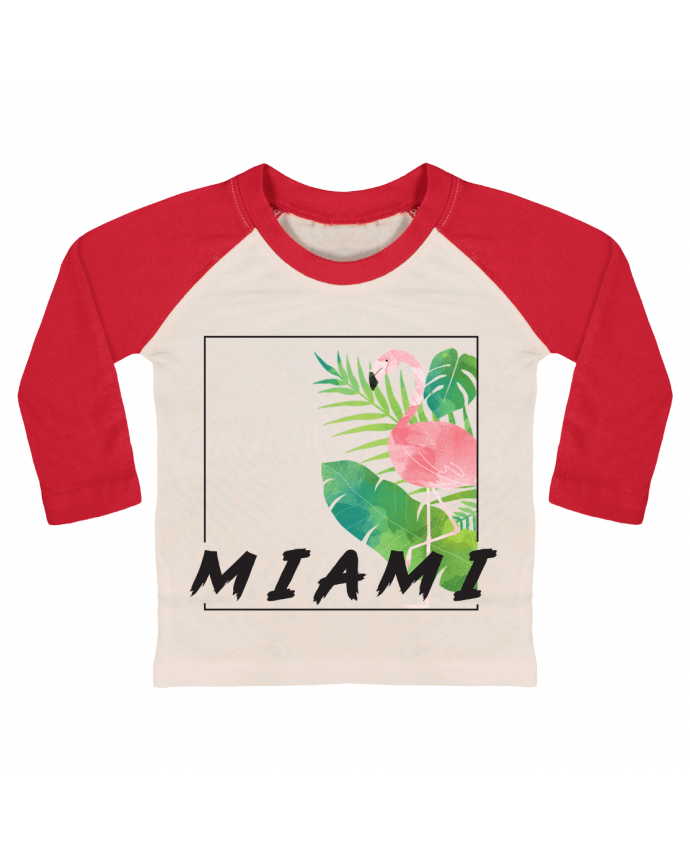 Camiseta Bebé Béisbol Manga Larga Miami por KOIOS design