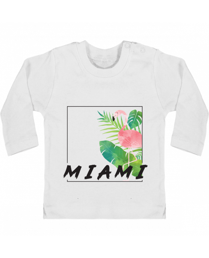 Camiseta Bebé Manga Larga con Botones  Miami manches longues du designer KOIOS design