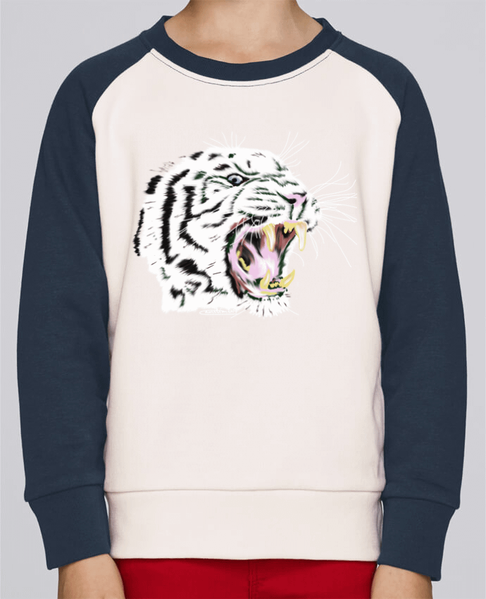 Sweat petite fille Tigre blanc rugissant by Cameleon