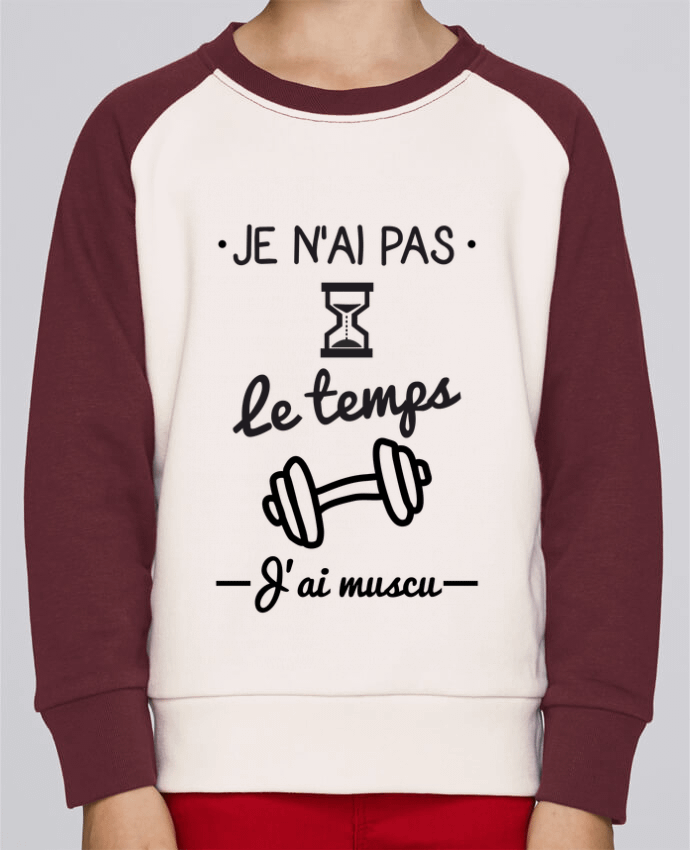 Sweat petite fille Pas le temps, j'ai muscu, tee shirt musculation par Benichan