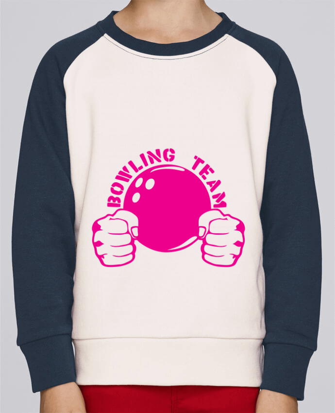 Sweat petite fille bowling team poing fermer logo club by Achille