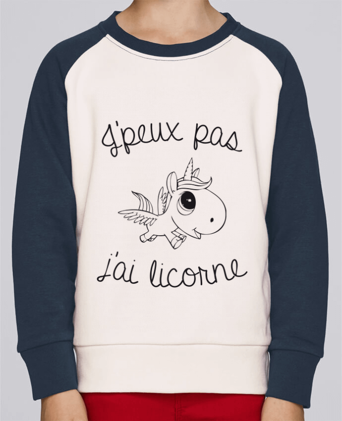 Sweat petite fille Je peux pas j'ai licorne by FRENCHUP-MAYO