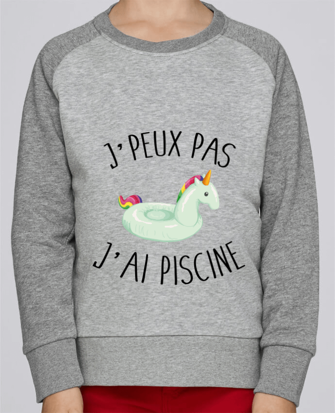 Sweat petite fille Je peux pas j'ai piscine by FRENCHUP-MAYO