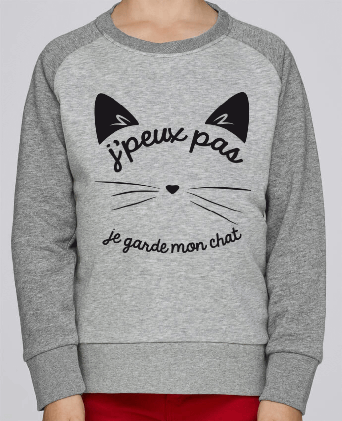 Sweat petite fille Je peux pas je garde mon chat by FRENCHUP-MAYO