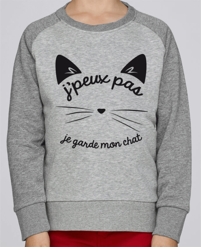 Sweat petite fille Je peux pas je garde mon chat por FRENCHUP-MAYO