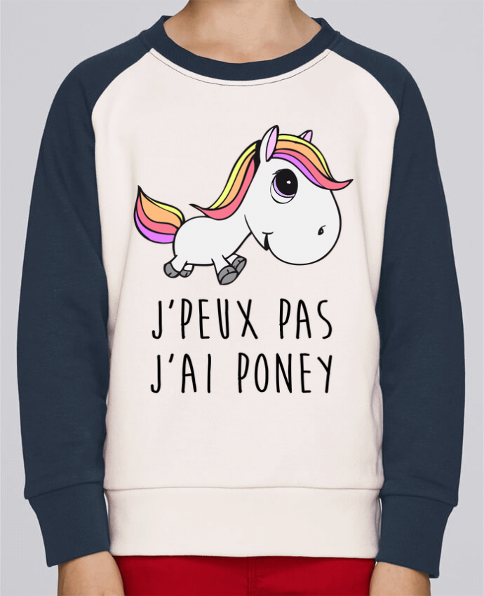Sweat petite fille Je peux pas j'ai poney by FRENCHUP-MAYO