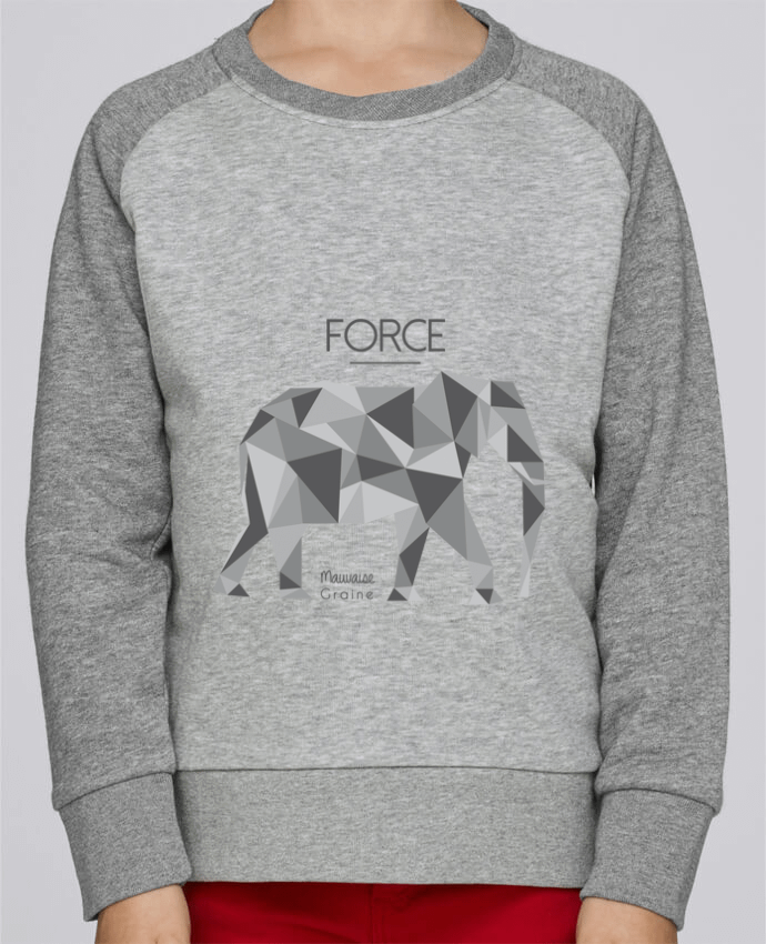 Sweat petite fille Force elephant origami by Mauvaise Graine