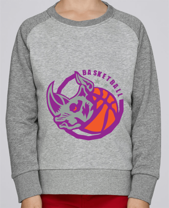 Sweat petite fille basketball  rhinoceros logo sport club team by Achille