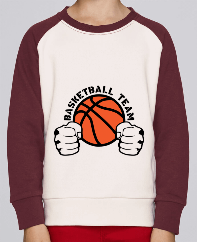 Sweat petite fille basketball team poing ferme logo equipe by Achille