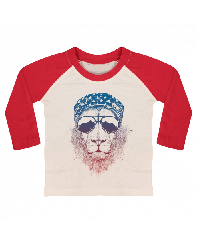 Tee-shirt Bébé Baseball ML Wild lion par Balàzs Solti