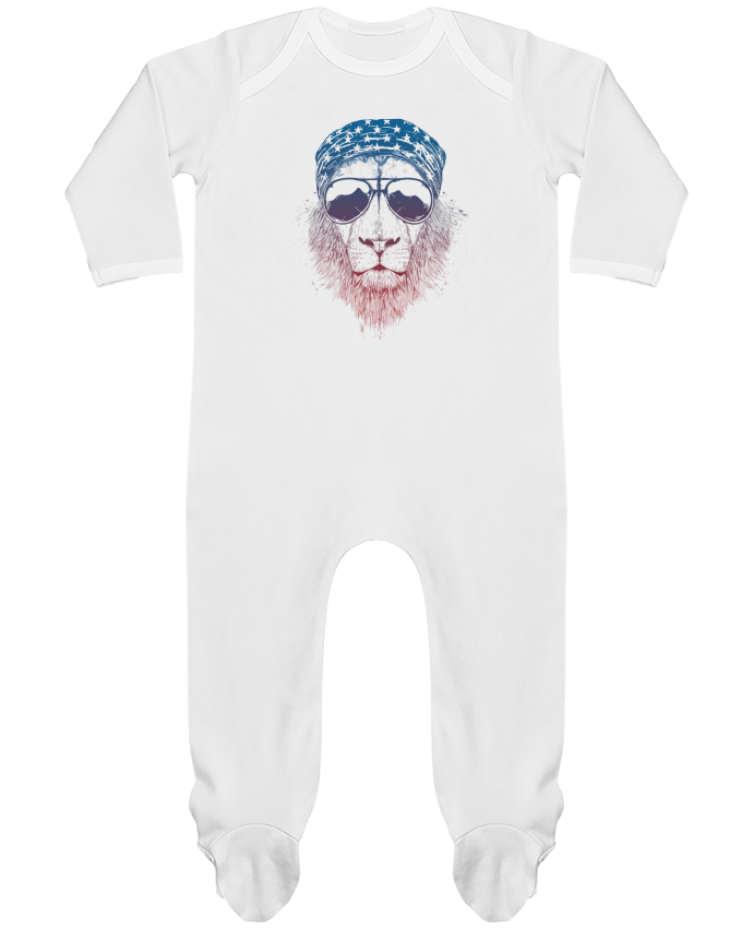 Baby Sleeper long sleeves Contrast Wild lion by Balàzs Solti