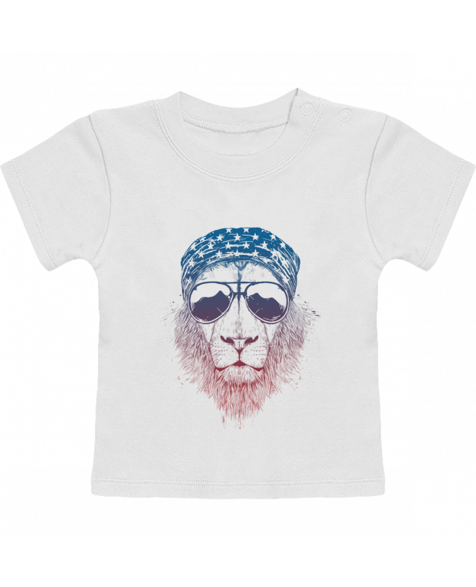T-Shirt Baby Short Sleeve Wild lion manches courtes du designer Balàzs Solti