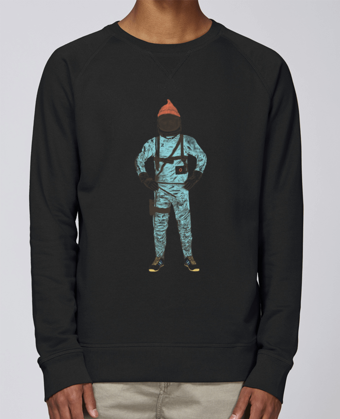 Sweatshirt Men crew neck Stanley Strolls Zissou in space by Florent Bodart