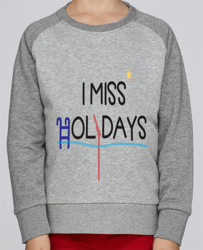 Sweatshirt Kids Round Neck Stanley Mini Contrast I miss holidays by tunetoo