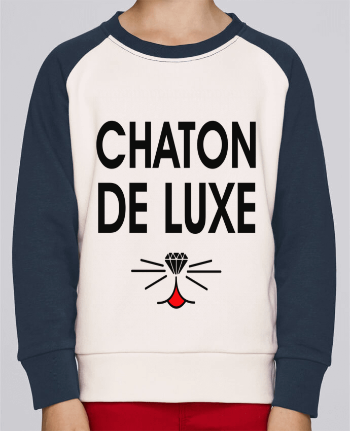 Sweatshirt Kids Round Neck Stanley Mini Contrast Chaton de luxe by tunetoo