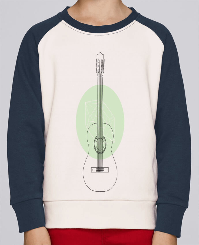 Sweatshirt Kids Round Neck Stanley Mini Contrast Guitar by Florent Bodart