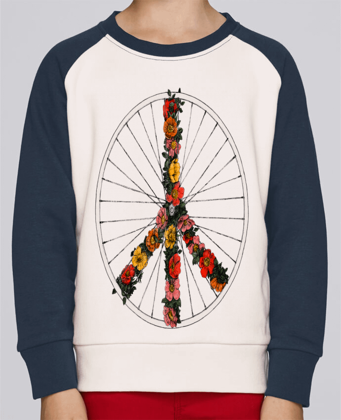 Sweat baseball enfant Peace and Bike par Florent Bodart