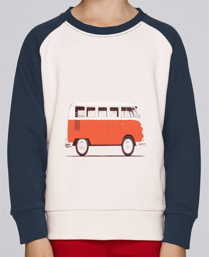 Sweatshirt Kids Round Neck Stanley Mini Contrast Red Van by Florent Bodart