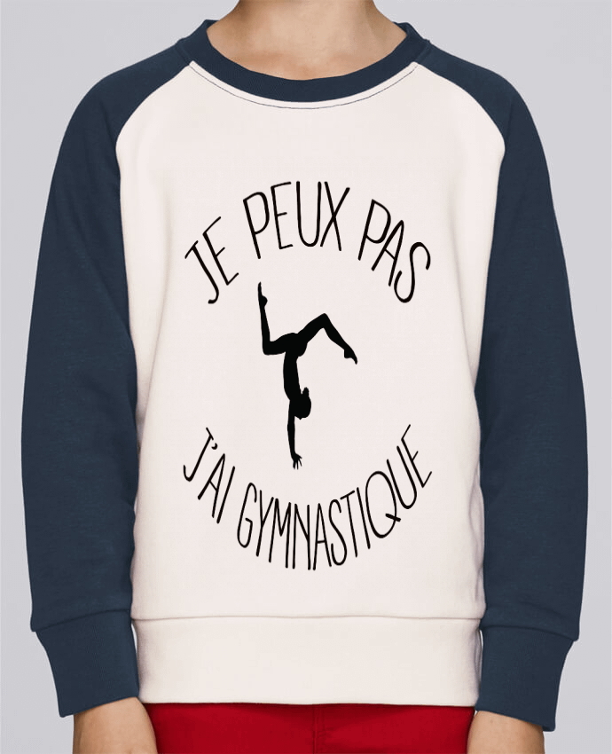 Sweatshirt Kids Round Neck Stanley Mini Contrast Je peux pas j'ai gymnastique by Freeyourshirt.com