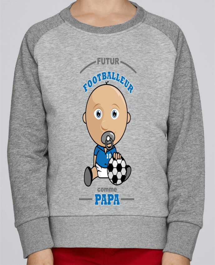 Sweatshirt Kids Round Neck Stanley Mini Contrast Futur Footballeur comme papa by GraphiCK-Kids