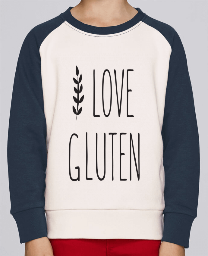 Sweatshirt Kids Round Neck Stanley Mini Contrast I love gluten by Ruuud by Ruuud