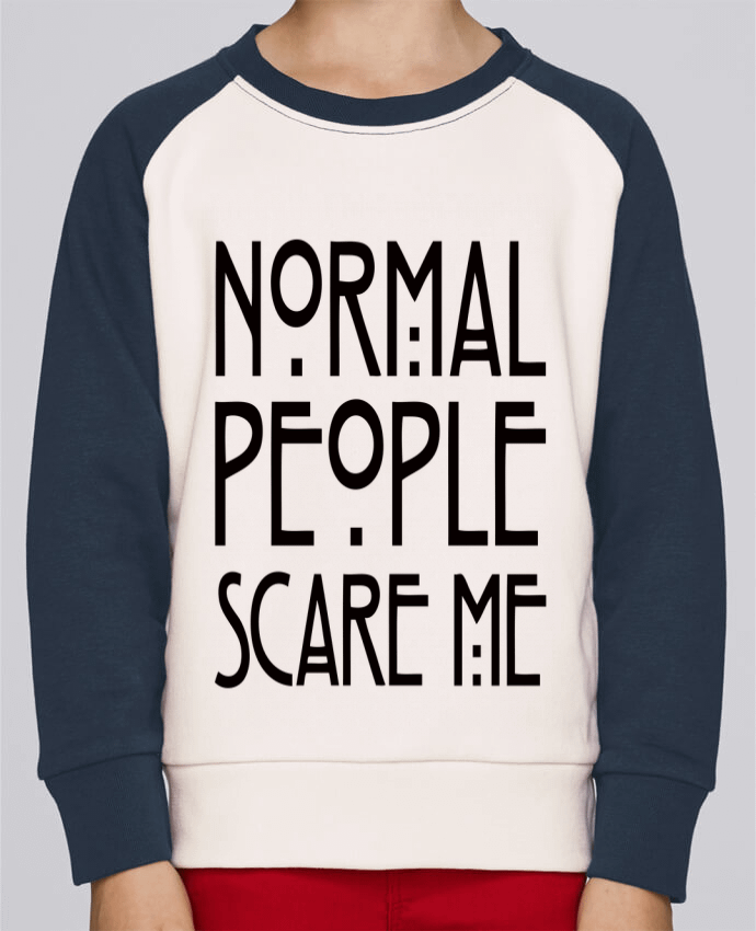 Sweatshirt Kids Round Neck Stanley Mini Contrast Normal People Scare Me by Freeyourshirt.com
