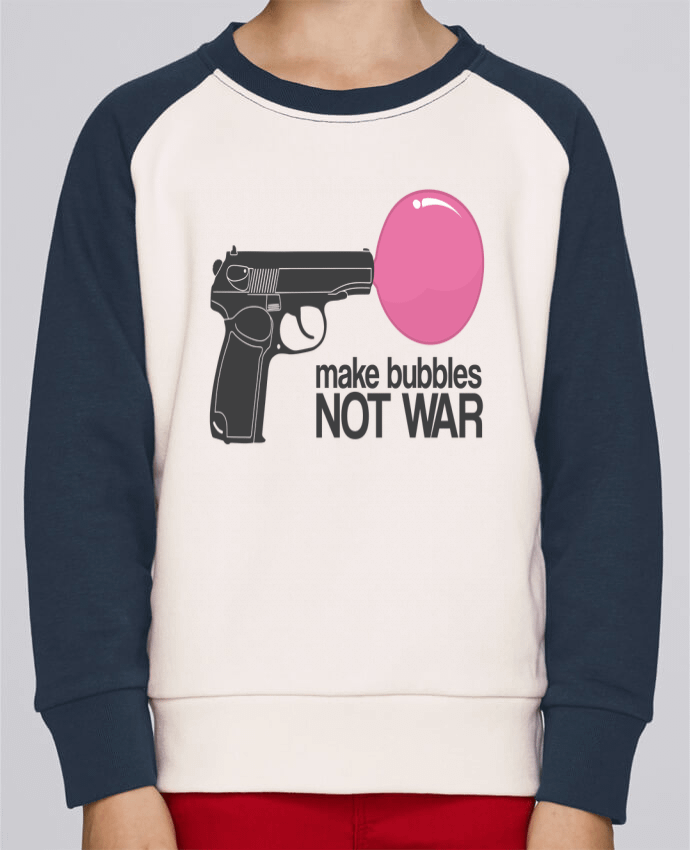 Sudadera Cuello Redondo Manga en Contraste Niño Mini Scouts Contraste Make bubbles NOT WAR por justsayin