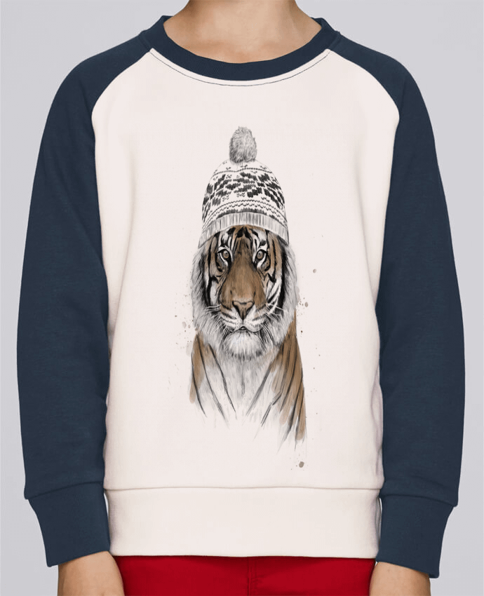 Sweatshirt Kids Round Neck Stanley Mini Contrast Siberian tiger by Balàzs Solti