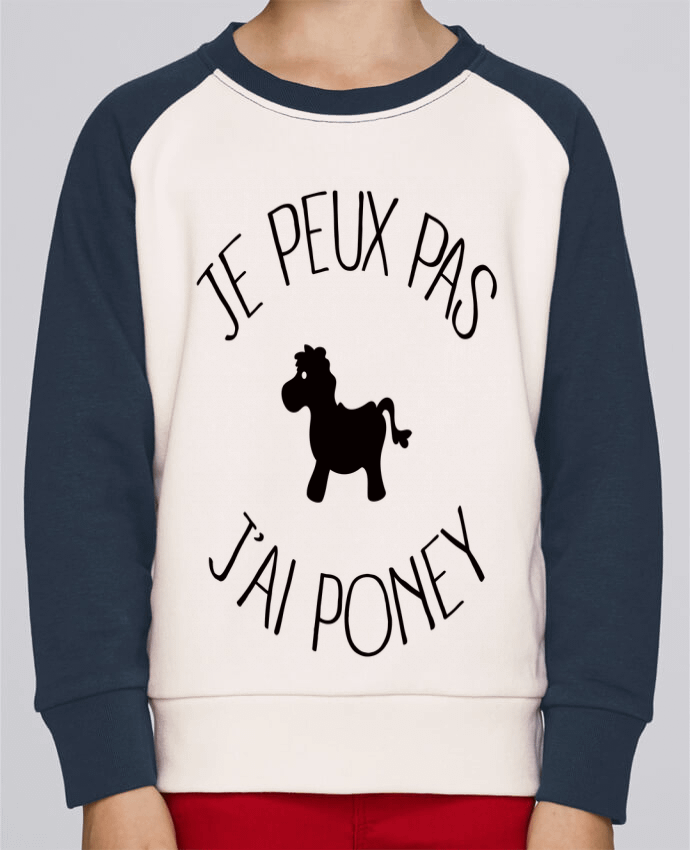 Sweat baseball enfant Je peux pas j'ai poney par Freeyourshirt.com