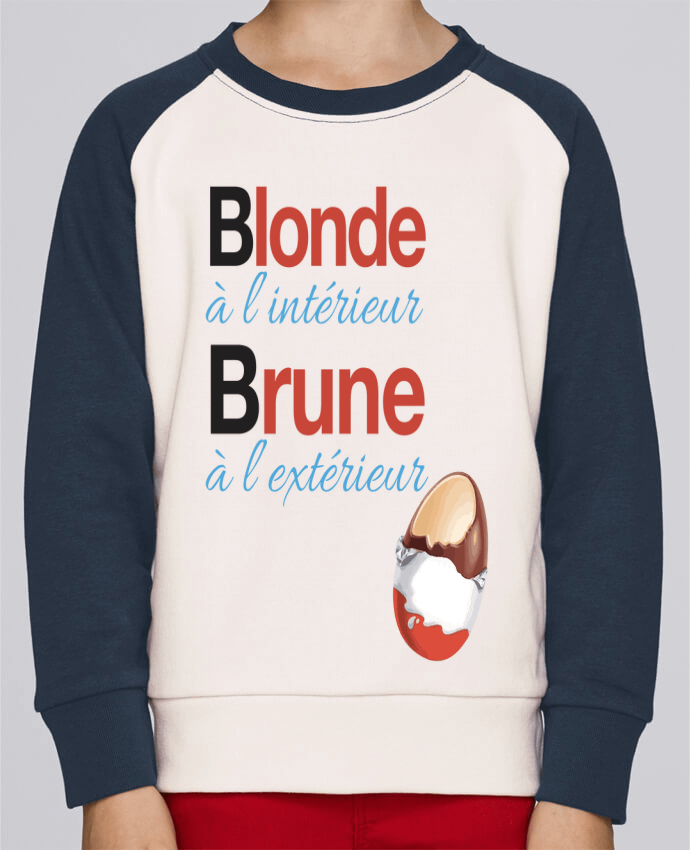 Sweatshirt Kids Round Neck Stanley Mini Contrast Blonde à l'intérieur / Brune à l'extérieur by Monidentitevisuelle