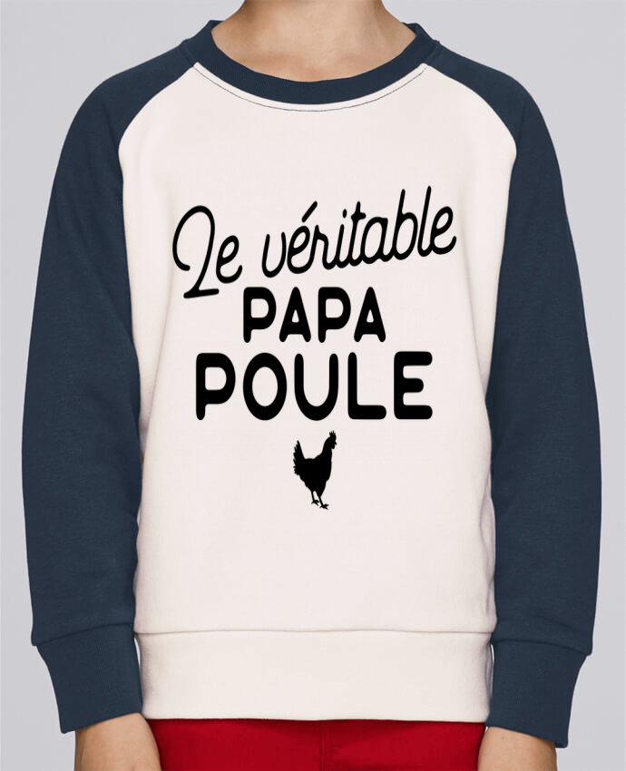 Sweatshirt Kids Round Neck Stanley Mini Contrast Papa poule cadeau noël by Original t-shirt
