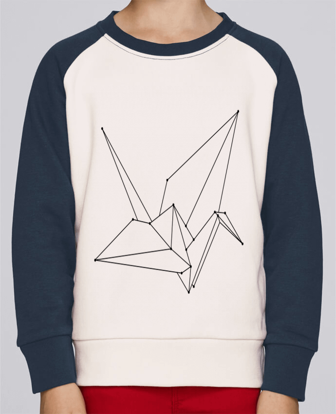 Sweatshirt Kids Round Neck Stanley Mini Contrast Origami bird by /wait-design