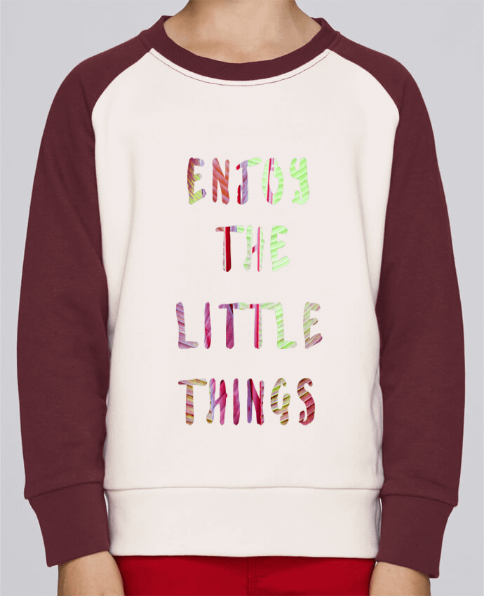Sweatshirt Kids Round Neck Stanley Mini Contrast Enjoy the little things by Les Caprices de Filles