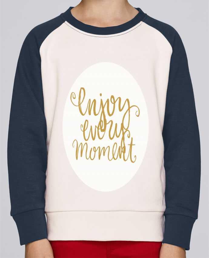 Sweatshirt Kids Round Neck Stanley Mini Contrast Enjoy every moment by Les Caprices de Filles