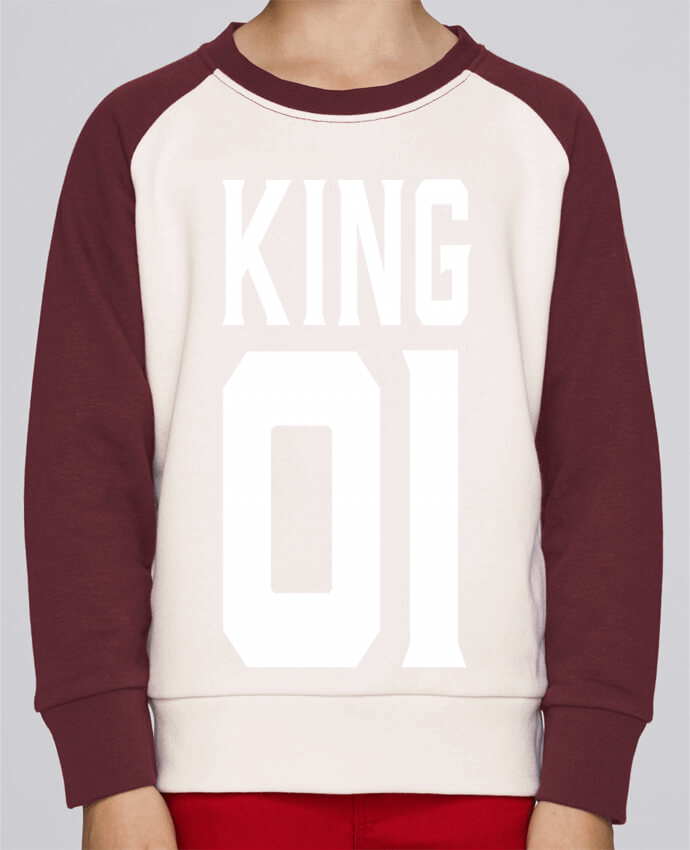 Sweatshirt Kids Round Neck Stanley Mini Contrast king 01 t-shirt cadeau humour by Original t-shirt